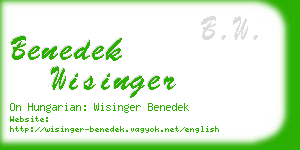 benedek wisinger business card